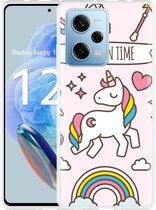 Cazy Hoesje geschikt voor Xiaomi Redmi Note 12 Pro 5G Unicorn Time