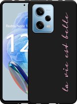 Cazy Hoesje Zwart geschikt voor Xiaomi Redmi Note 12 Pro 5G La Vie Est Belle