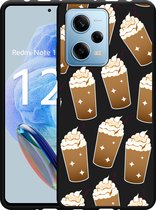 Cazy Hoesje Zwart geschikt voor Xiaomi Redmi Note 12 Pro 5G Frappuccino's