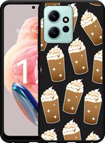 Cazy Hoesje Zwart geschikt voor Xiaomi Redmi Note 12 4G Frappuccino's