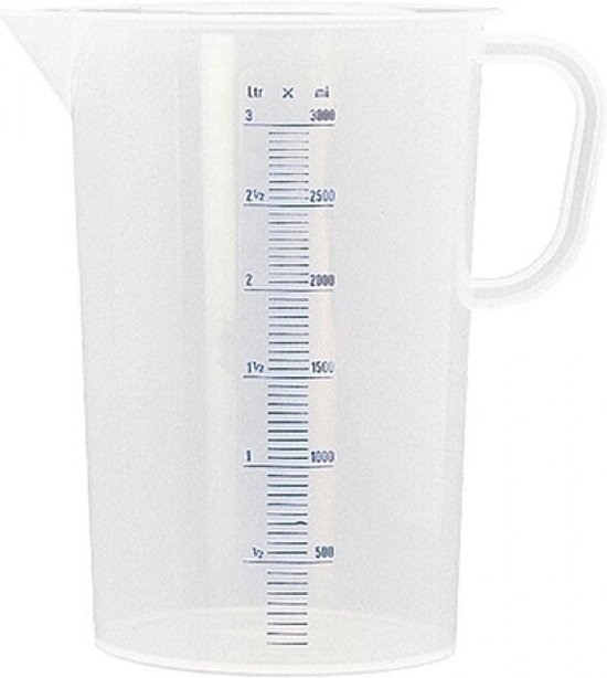 Emga Maatbeker - met Maatverdeling - 3 Liter - Kunststof