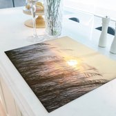 Inductiebeschermer grassen bij zonsondergang | 60 x 52 cm | Keukendecoratie | Bescherm mat | Inductie afdekplaat