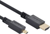 Micro HDMI - HDMI kabel - versie 2.0 (4K 60Hz) - verguld / zwart - 4,5 meter
