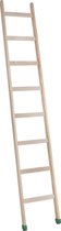 Enkele ladder hout - 8 treden/sporten - Stahoogte 225 cm - Houten ladder - Inclusief rubberen voeten