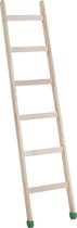 Enkele ladder hout - 6 treden/sporten - Stahoogte 169 cm - Houten ladder - Inclusief rubberen voeten