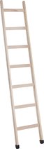 Enkele ladder hout - 7 treden/sporten - Stahoogte 197 cm - Houten ladder - Inclusief rubberen voeten