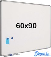 Whiteboard 60x90 cm - Emailstaal - Magnetisch - Magneetbord - Memobord - Planbord - Schoolbord - inclusief montageset