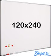 Whiteboard 120x240 cm - Gelakt staal - Magnetisch - Magneetbord - Memobord - Planbord - Schoolbord - inclusief montageset