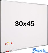 Whiteboard 30x45 cm - Gelakt staal - Magnetisch - Magneetbord - Memobord - Planbord - Schoolbord - inclusief montageset