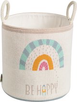 howa Speelgoedmand "be happy" Opbergmand Kinderkamer Kinderen Speelgoedopberger Ø 26 cm, H-28 cm 8906