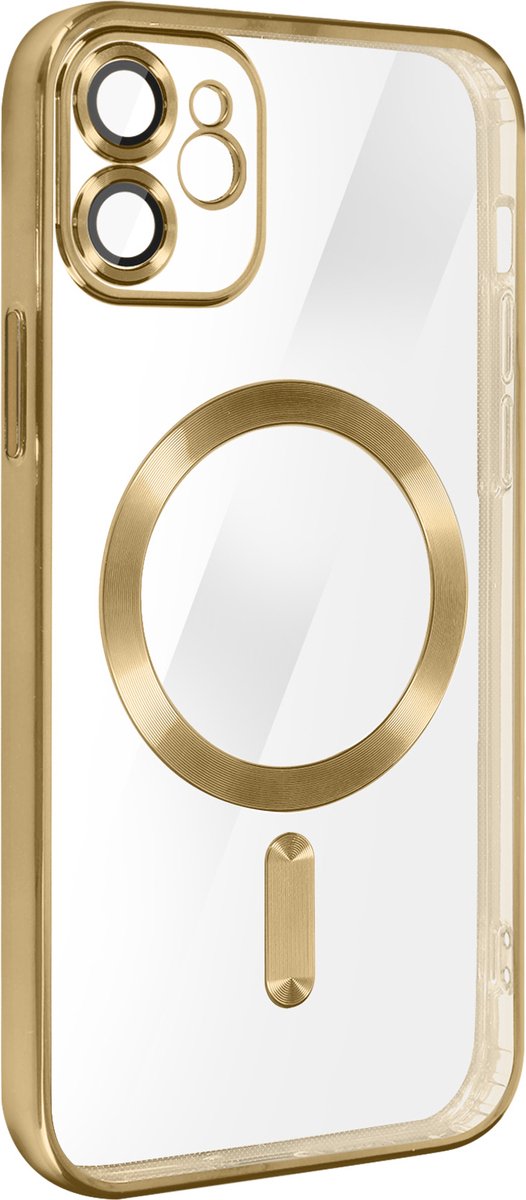 MagSafe Case Geschikt voor Apple iPhone 11 Siliconen Bescherming Camera Chroom Goud