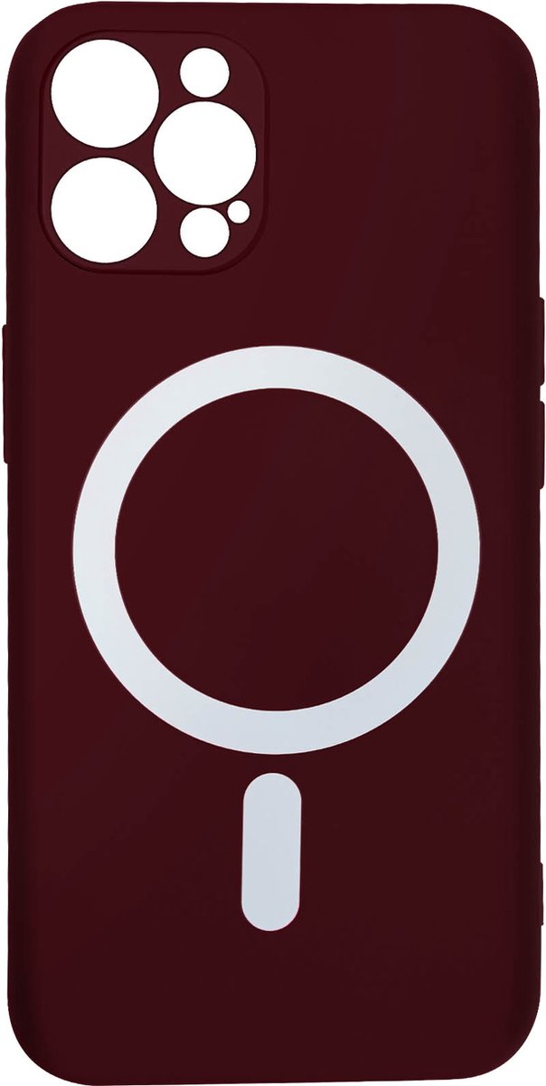 MagSafe Case geschikt voor iPhone 12 Pro Soft Touch Raised Edges Bordeaux