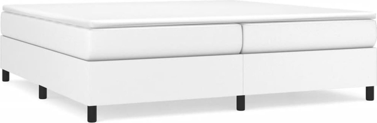 vidaXL - Boxspring - bed - kunstleer - wit - 200x200 - cm
