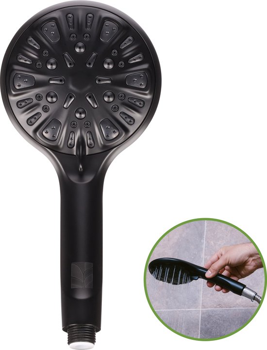 Greenbility Waterbesparende douchekop - Ionische douchekop - Handdouche - douchefilter - Zwart