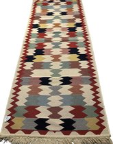 Kelim vloerkleed Antalya -Kelim Kleed - Kelim tapijt - Oosterse Vloerkleed - 80x200 cm - Loper - Bankkleed