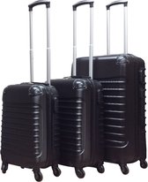 Quadrant 3 delige ABS Kofferset - 2 x handbagage koffer / 1 x grote koffer - Zwart