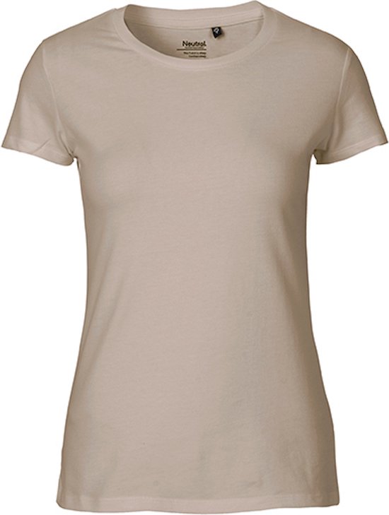 Fairtrade Ladies Fit T-Shirt met ronde hals Sand - XXL