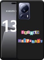 Cazy Hoesje Zwart geschikt voor Xiaomi 13 Lite Choose Happiness