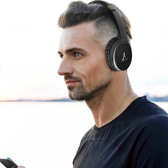 Akashi, Casque Bluetooth sans fil Microphone intégré Autonomie de 25 heures Pliable, Noir