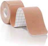 Voorgesneden Kinesiotape - Waterproof & Elastisch - 10 Stroken á 25cm x 5cm - Hypoallergeen en Sterke Fixatie (Beige)