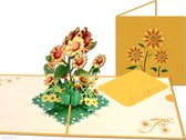Popcards popupkaarten – Zonnebloemen Van Gogh Bloemen pop-up kaart 3D wenskaart