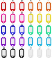 Porte-clés avec Bagues - Étiquettes de clés colorées et inscriptibles - 30 pièces