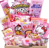 Pink Edition Candy Snack Drink Giftbox - SAMYANG Carbonara Noodle - Mochi Roll - Japan Kitkat Chocolade - Japan Ramune Drink- Asian Snoep Snack pakket - Korean Instant Ramen - Verrassingspakket - Kerstgeschenk - Relatiegeschenk