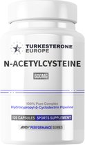 NAC (100% N-Acetyl-L-Cysteine) met HydroPerine™ - 120 Capsules (600mg)