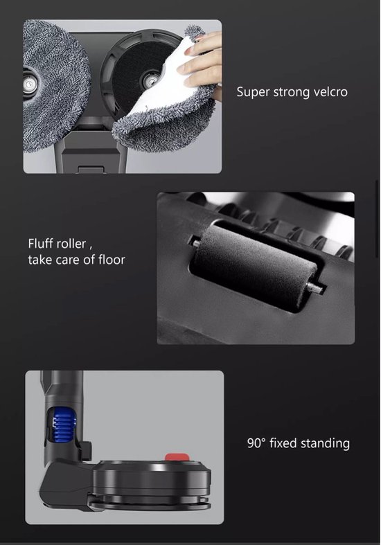 Elektrische Mop Dweil voor Dyson Steelstofzuiger - Dweilsysteem voor V7 / V8 / V10 / V11 series - Vloerwisser - Vloermop