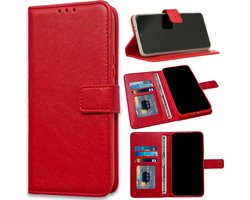 Casemania Hoesje Geschikt voor Samsung Galaxy S23 Plus - Rood - Portemonnee Book Case - Pasjeshouder en Magneetlipje