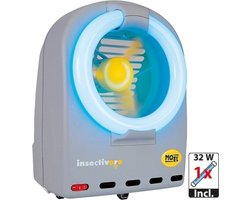 MO-EL INSECTENLAMP INSECTIVORO 368G - ventilator techniek - ABS kunststof Moel insectivoro fan insectenvanger 368G de insecten worden door het licht aangetrokken, en dan door de ventilator gedood. Met reinigingslade.