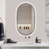 SensaHome - Miroir de Salle de Bain Ovale - Cadre Lourd - avec Siècle des Lumières LED Dimmable - Dimmable - Miroir Mural - 50x90CM