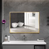 SensaHome Gouden Wandspiegel - Badkamer/Make-up Spiegel - Rechthoekige Wandspiegel - 50x70 CM