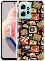 Cazy Hoesje geschikt voor Xiaomi Redmi Note 12 4G Retro Patroon