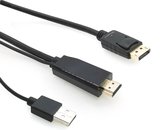 Microconnect HDMI-DP-CON1, 1 m, HDMI Type A (Standaard), DisplayPort, Mannelijk, Mannelijk, Recht