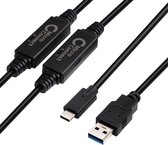 Microconnect USB3.1CA10AMP USB-kabel 10 m USB 3.2 Gen 1 (3.1 Gen 1) USB A USB C Zwart