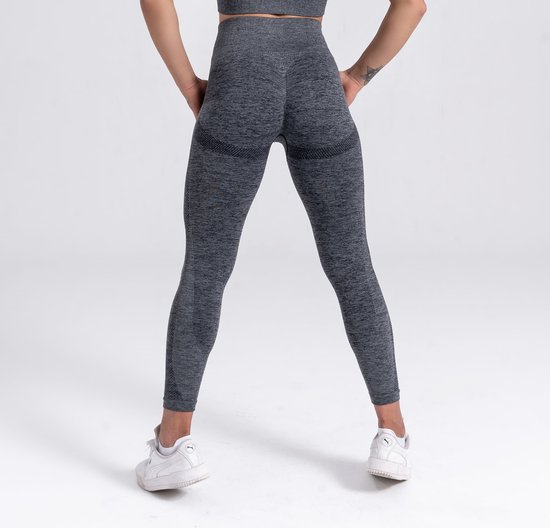 Mives® Sportlegging dames - Sportkleding - Sportbroek - Sportlegging - Shape legging - High waist - Hardloopbroek dames - Yoga - Sport - GRIJS - Maat S van Mives® — afbeelding 2