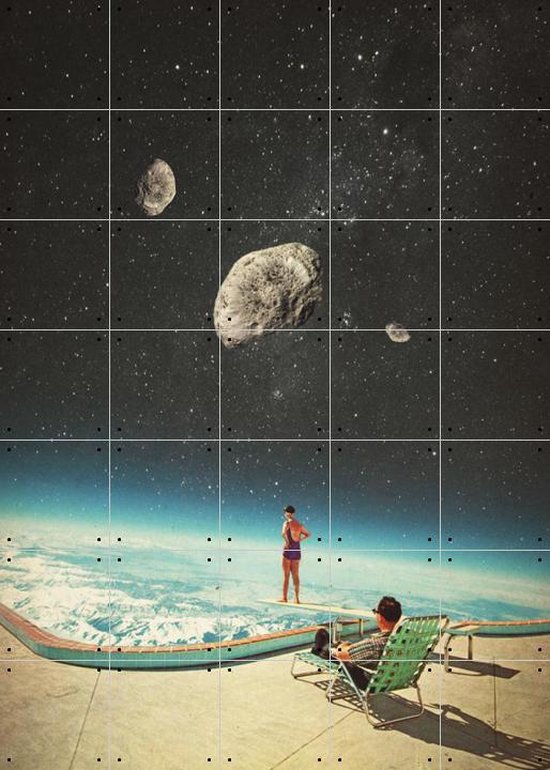 IXXI Summer with a Chance of Asteroids - Frank Moth - Wanddecoratie - 140 x 100 cm