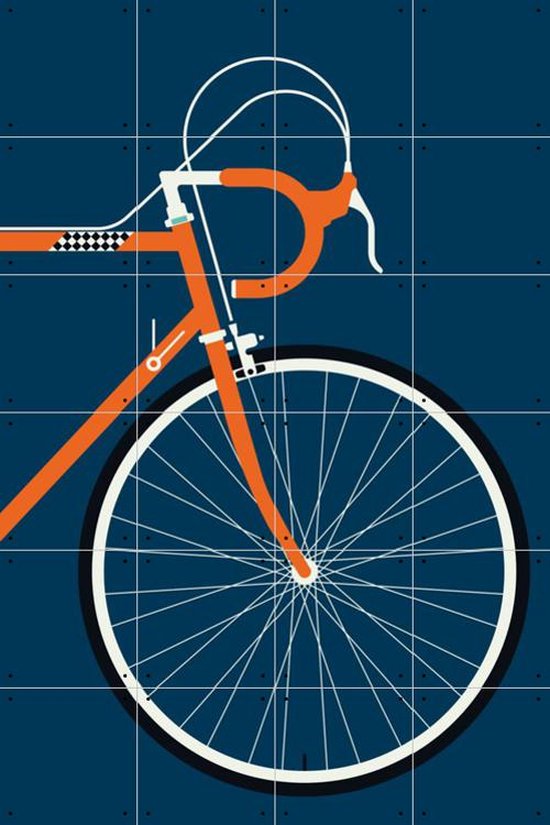 IXXI Racing Bike Orange Front - Wanddecoratie - Vintage - 80 x 120 cm