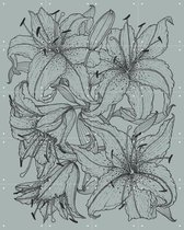IXXI Lilies Green - Wanddecoratie - Abstract - 80 x 100 cm