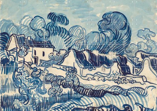 IXXI Landschap met huizen - Vincent van Gogh - Wanddecoratie - 100