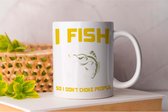 Mok I Fish so i dont choke people - Fish - Fishing - Gift - Cadeau - Time Job - i love fishing - Vis - Vissen - Ik Hou Van Vissen - Dad - Vader - Father