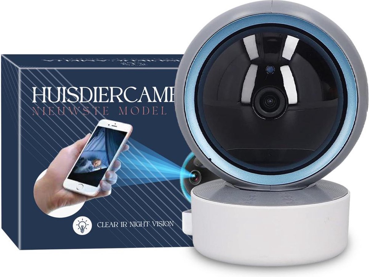 Tech imperium - Beveiligingscamera - Huisdiercamera - Hondencamera - Indoorcamera - Beweeg en geluidsdetectie - Met app - Full HD 1080p - Wifi 2.4 GHz - Hoge kwaliteit camera
