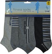 Heren enkelkousen fitness fantasie motivation - 6 paar gekleurde sneaker sokken - 40/46