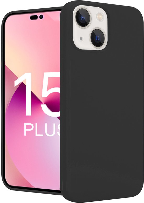 ShieldCase telefoonhoesje geschikt voor Apple iPhone 15 Plus siliconen hoesje - optimale bescherming - backcover - zwart