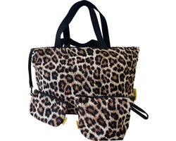 Mycha Ibiza - Strandtas - Rits - Bruin - Leopard - Myc24017