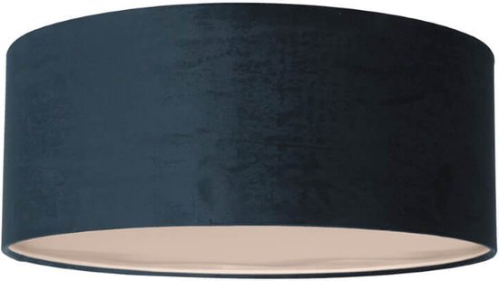 Plafonnier Steinhauer Prestige Chic - avec abat-jour bleu velours - Ø40 cm - dimmable