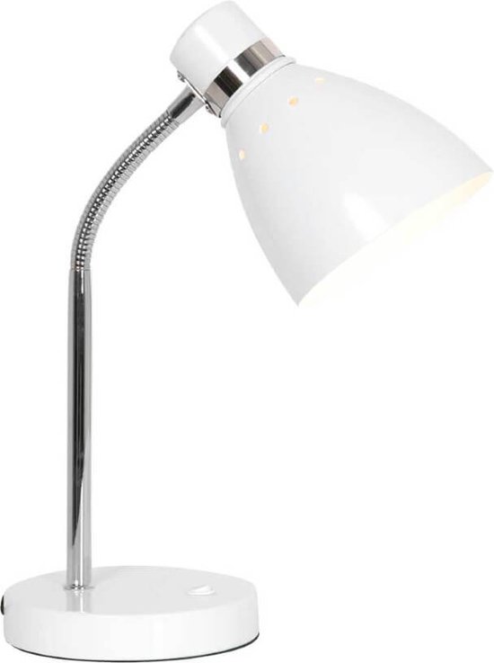 Lampe de table Steinhauer Spring - ø 13 cm - Tournante et/ou inclinable - E27 (grand culot) - blanc