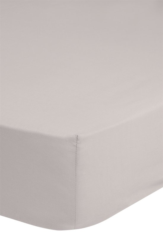 Glad Katoen Hoeslaken Lits-jumeaux Zand | 160x200 | Ademend En Ventilerend | Zacht En Comfortabel