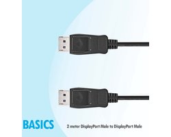 Basics 2 Meter DisplayPort naar DisplayPort Kabel – 4K Ondersteuning voor Monitoren, PC's en Laptops